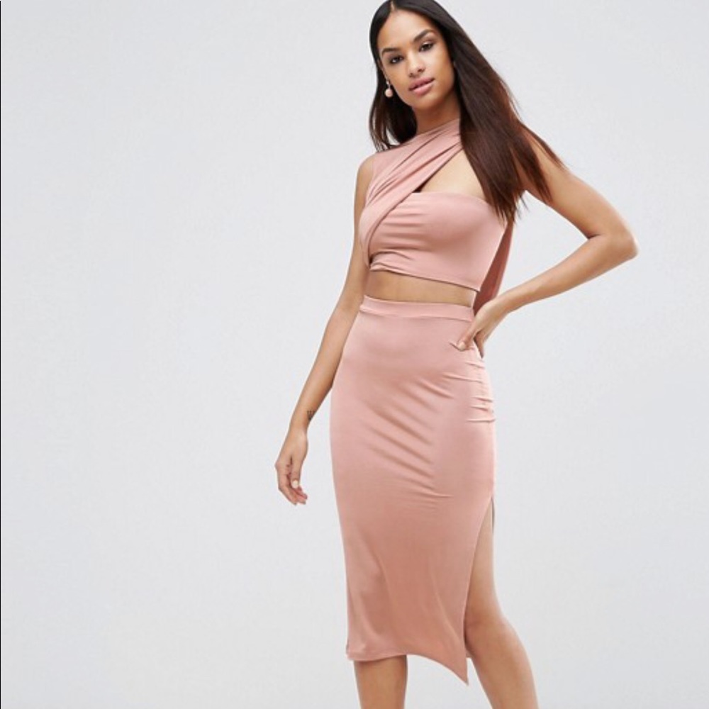 ASOS slinky two piece bodycon dress
